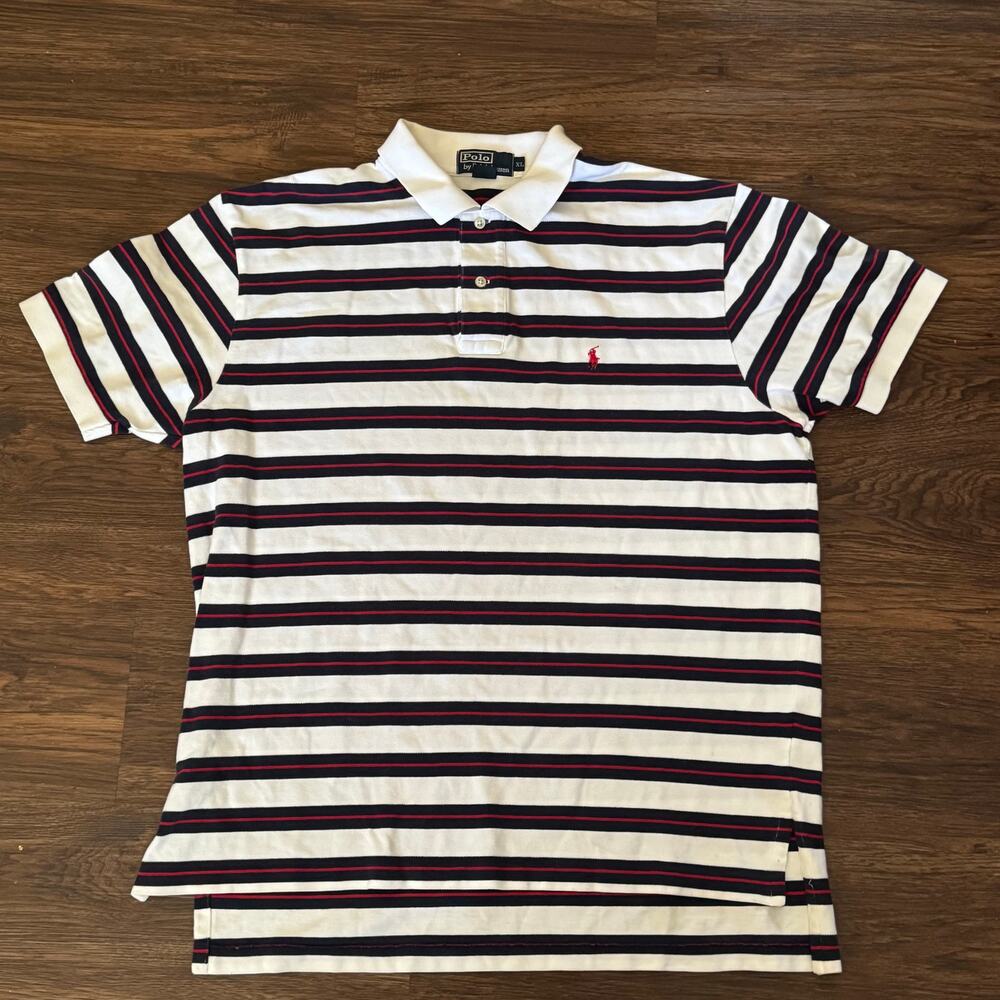 Vintage Polo Ralph Lauren USA Striped Polo Shirt Sz XL